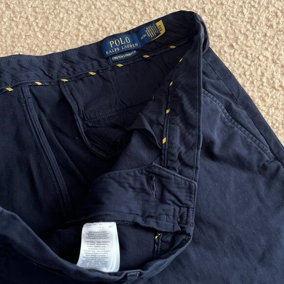 Polo Ralph Lauren Mens Blue Chino Pants Blue Stretch Straight Fit Size 38x34 - Picture 2 of 6